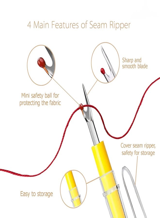 RIANZ Pack of 4 Sewing Tool Kit, Stitching Thread Unpicker, Seam Rippers for Sewing (2 Seam Ripper & 2 Thread Scissor) - Image 5